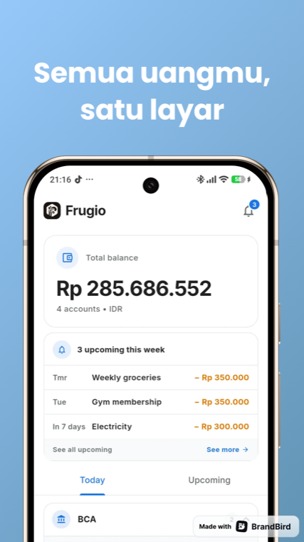 Semua uangmu, satu layar